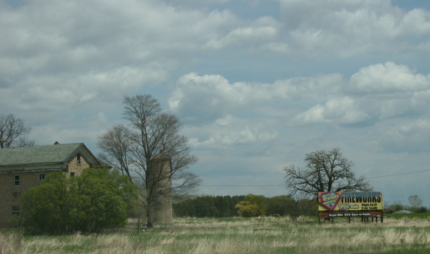 Wisconsin signs, fireworks