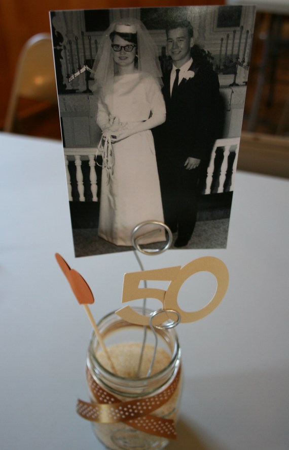 Merlin and Iylene's wedding photo served as a table decoration.