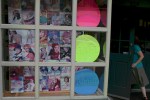 Art, yarn shop window in&nbsp;Northfield