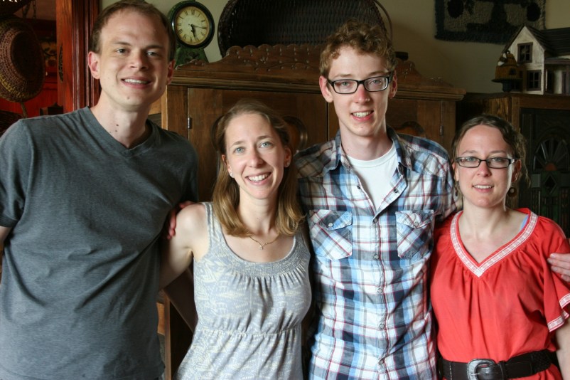 Son-in-law Marc, left, daughters Amber and Miranda, and son, Caleb.