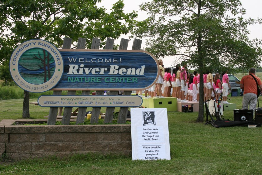 Performing outdoors at River Bend.
