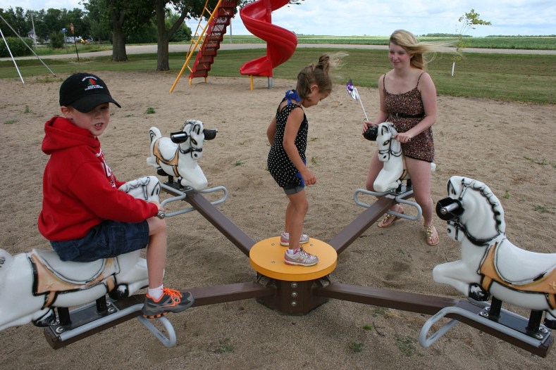 The playground proves a popular area for elementary-aged through high school.