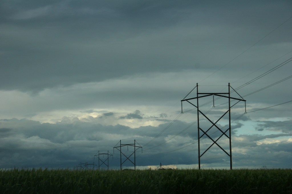 Power lines between Redwood Falls and Morgan.