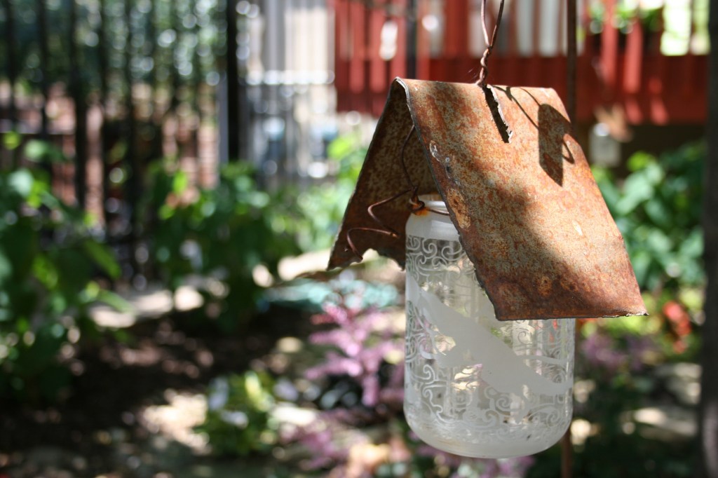Suspended from a tree...