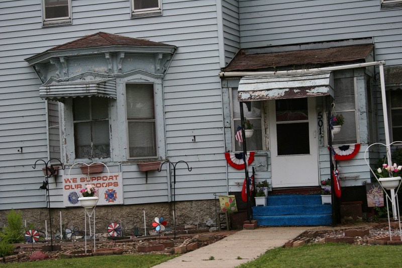 A quick snapshot of a patriotic house in Sleepy Eye, Minnesota.