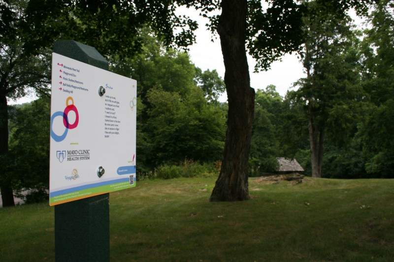 There's Hannah's poem, up the hill from the Ott cabin, to the right in the background.