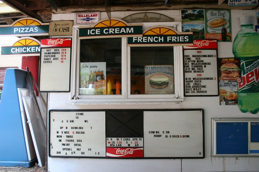 A fast food drive-in is recreated on a wing of the garage.