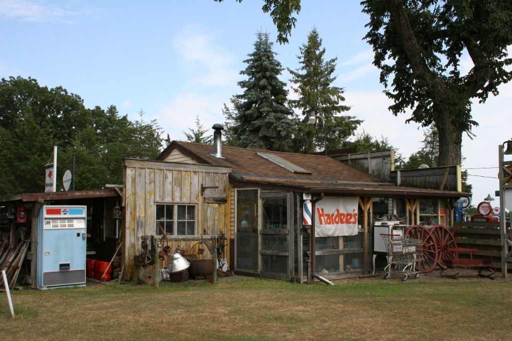 A back and side view of Bing's garage.