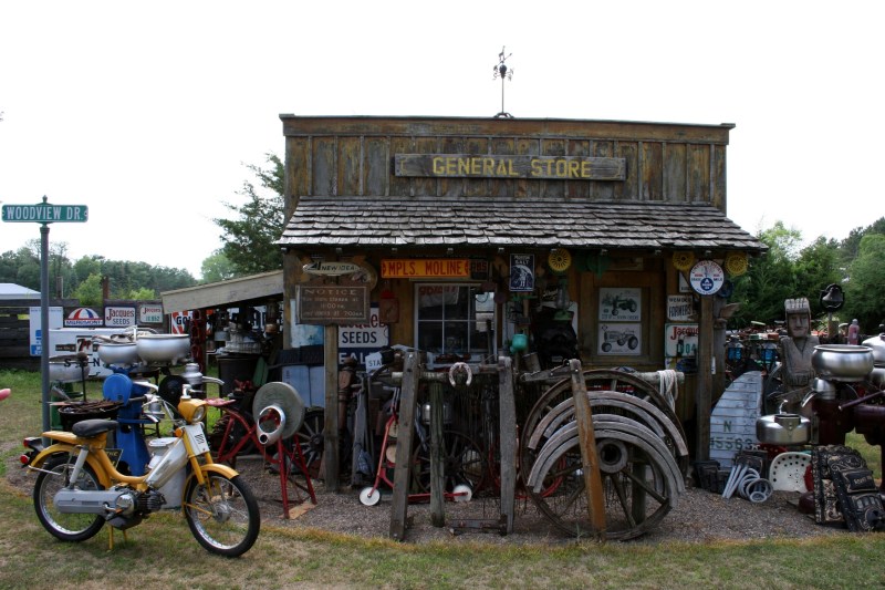 More collectibles, including horse harnesses, are clumped around the General Store.
