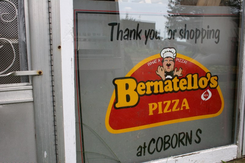 Locals will appreciate this pizza sign from a regional grocery store.