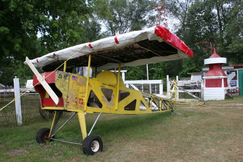 You'll find this tribute to Minnesota native Charles Lindbergh behind the garage.