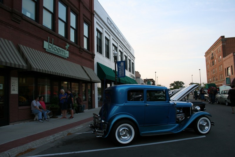 Plenty of old vehicle lined a block of Central Avenue in historic downtown Faribault.