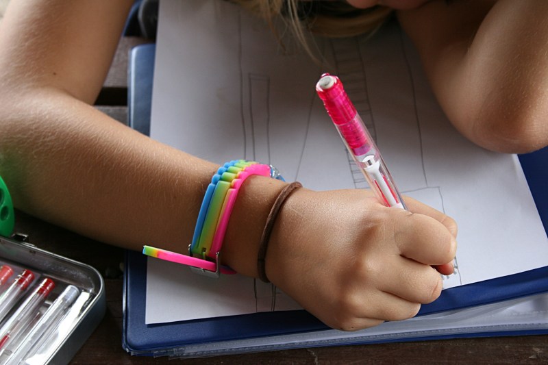 Quiet time drawing with cousins.