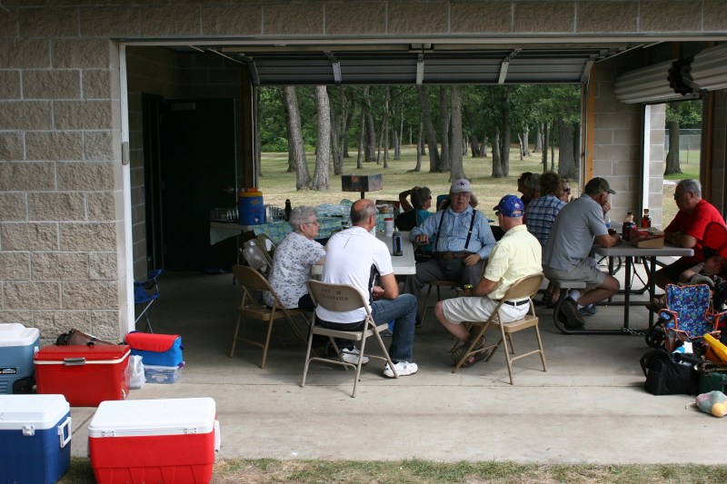 The Tom Helbling family gathers at Sportsman's Park, rural Clearwater, Minnesota.