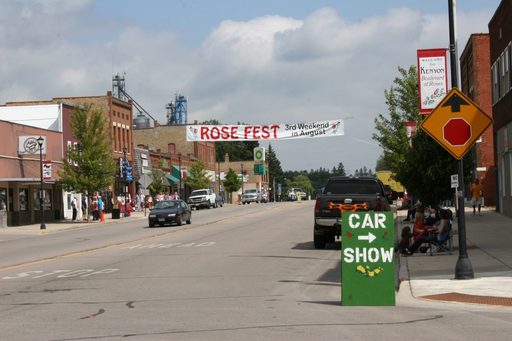 Kenyon, Minnesota, welcomes visitors to its recent Rose Fest.