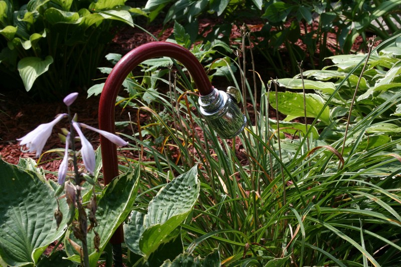 Jackie wishes this flowerbed faucet was functional.