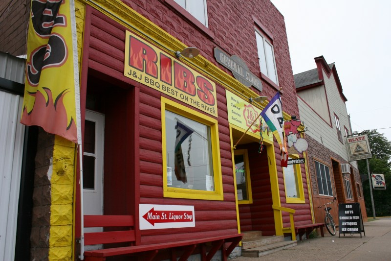 You can't miss the vibrant exterior of B & B Barbeque in Nelson, Wisconsin.