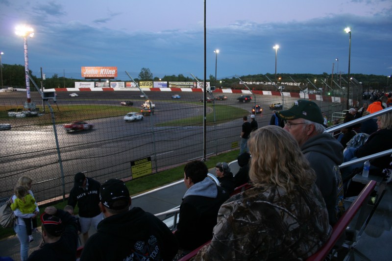 A view of trial runs, before darkness fell and photographing on-track action proved futile.