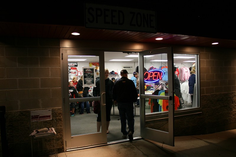 Lots of racing merchandise inside the Speed Zone.