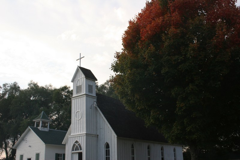 Pleasant Valley School, left, and Holy Innocents Episcopal Church.