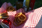 Lakeview, onion rings and burger