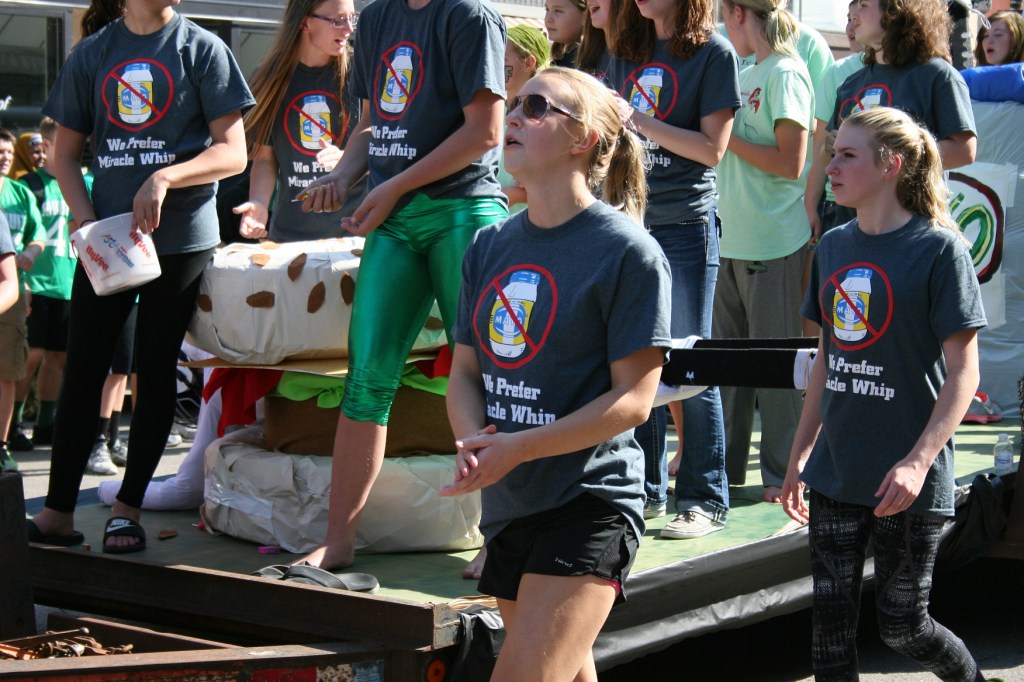 My favorite float featured the theme of preferring Miracle Whip over Mayo, as in the Faribault Falcon's opponent, Rochester Mayo High School.