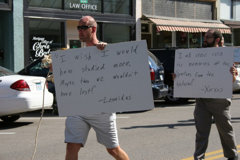 Humor at the expense of the Mayo Spartans. The Falcons beat the Spartans 23 - 21 in the homecoming football game.