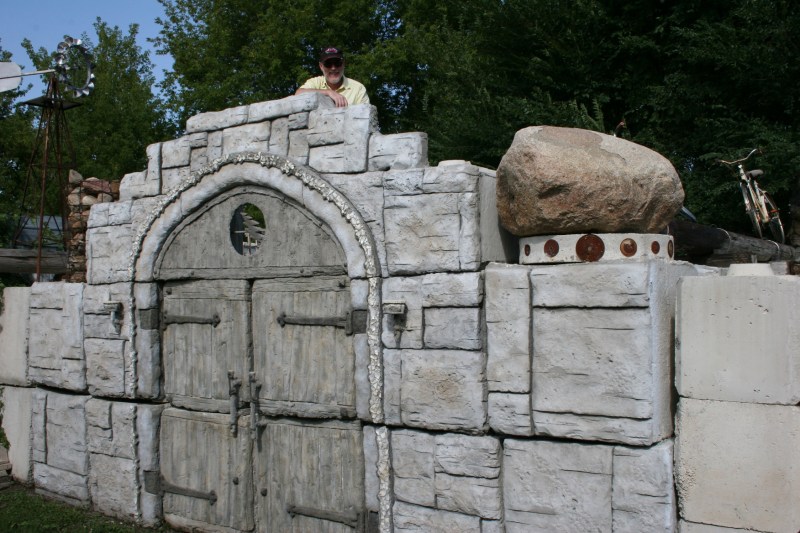 Randy found his way inside the castle.