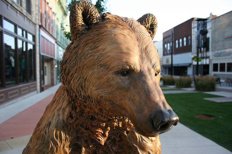 Directly across the street you'll find "Bruno" by artist Eric Thorsen in the Federal Avenue Plaza.