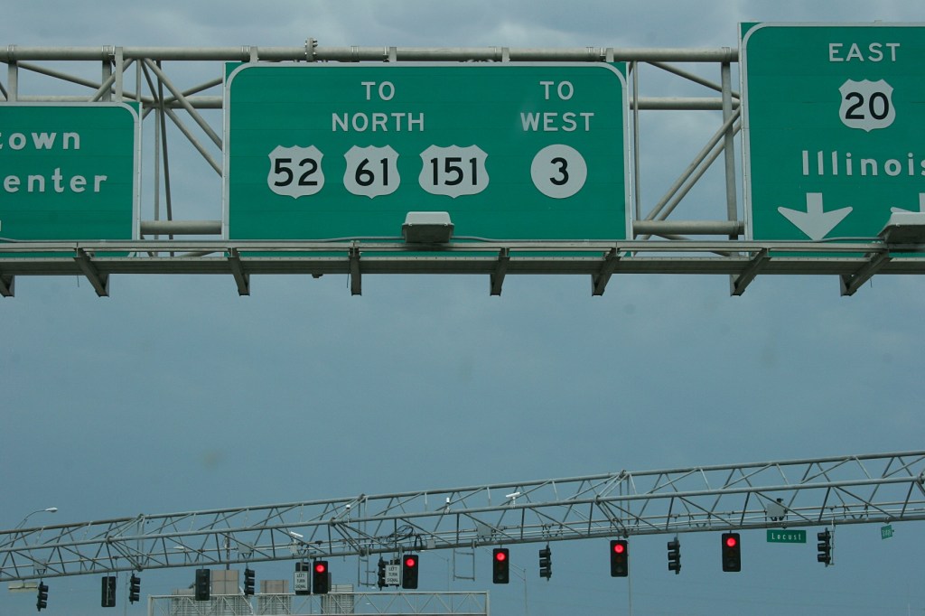 Stoplights in Dubuque, red