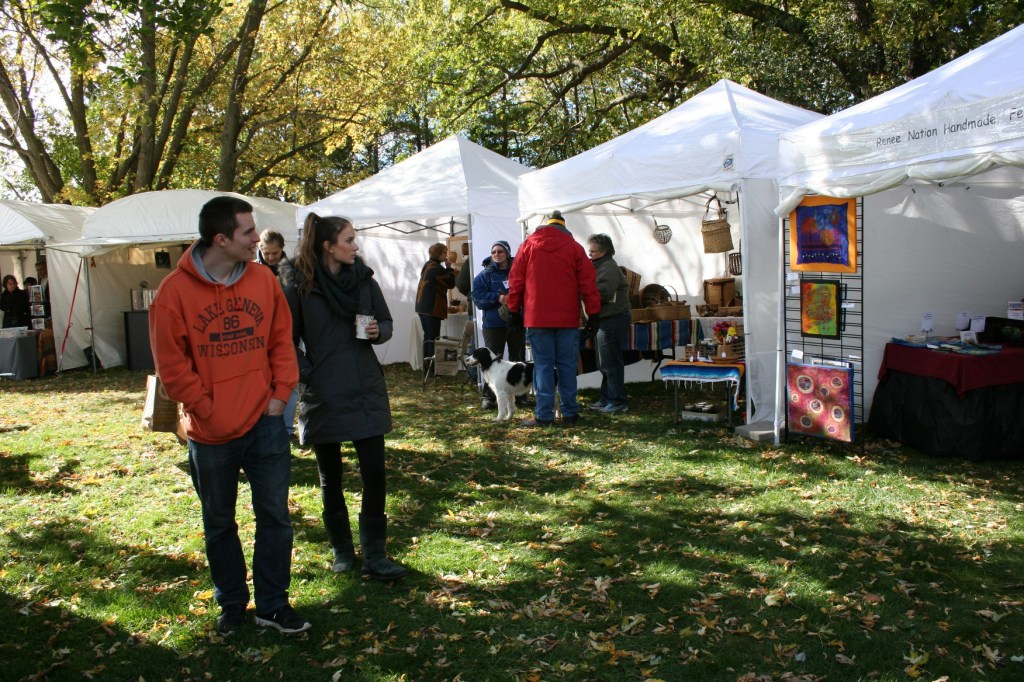 Artists shelter in tents.