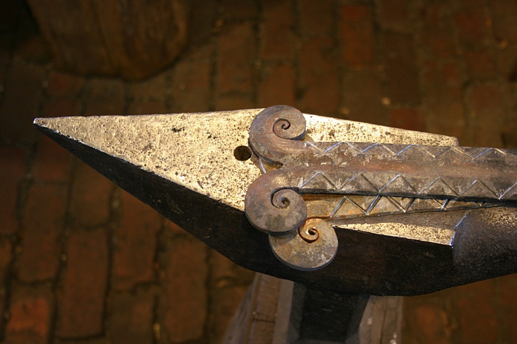 An anvil in Tom's shop.