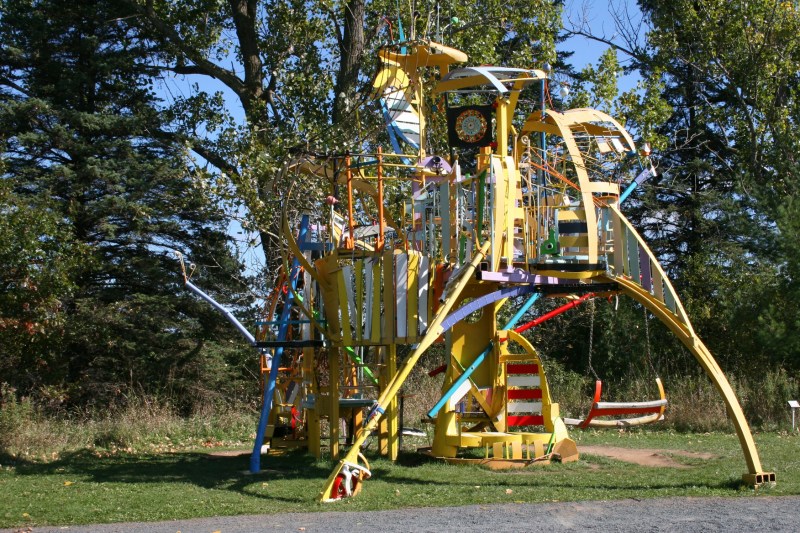 Some of the pieces invite interaction and play.