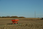 Harvest, orange wagon