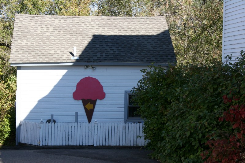 A sign points to ice cream, but...