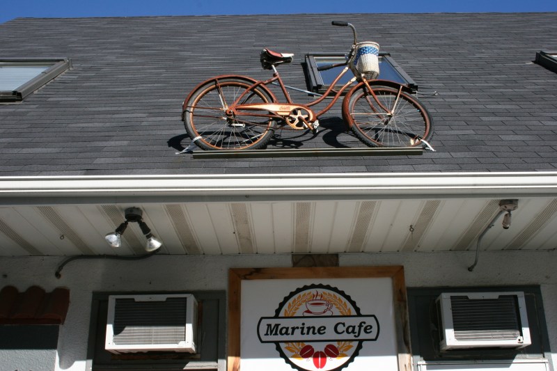 And a cafe with that curious bike marking it.