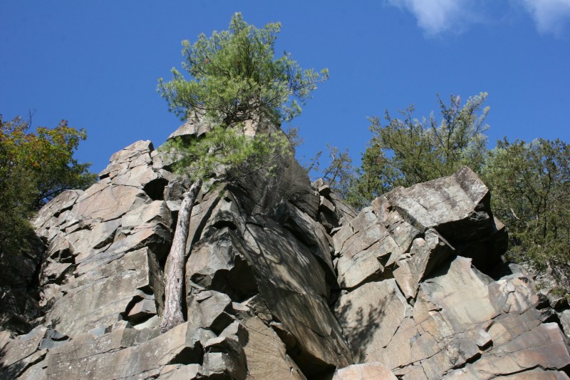 Everywhere walls of rock dominate.