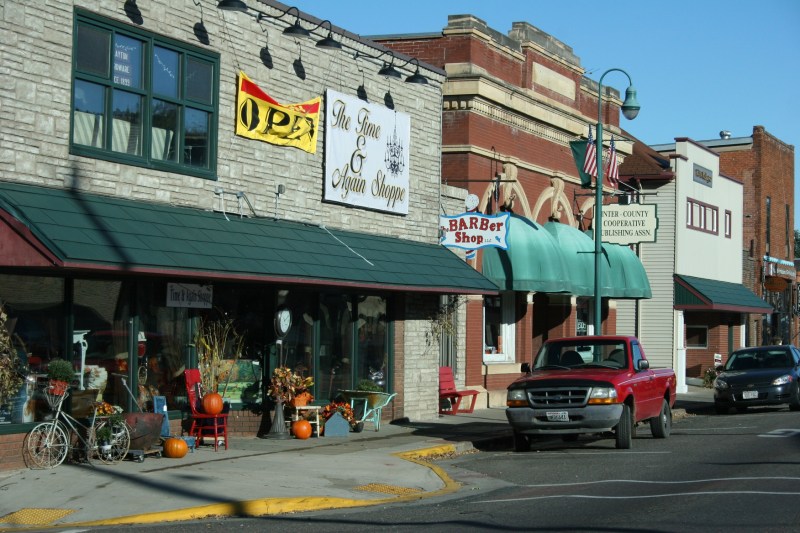 Shops in downtown St. Croix Falls.