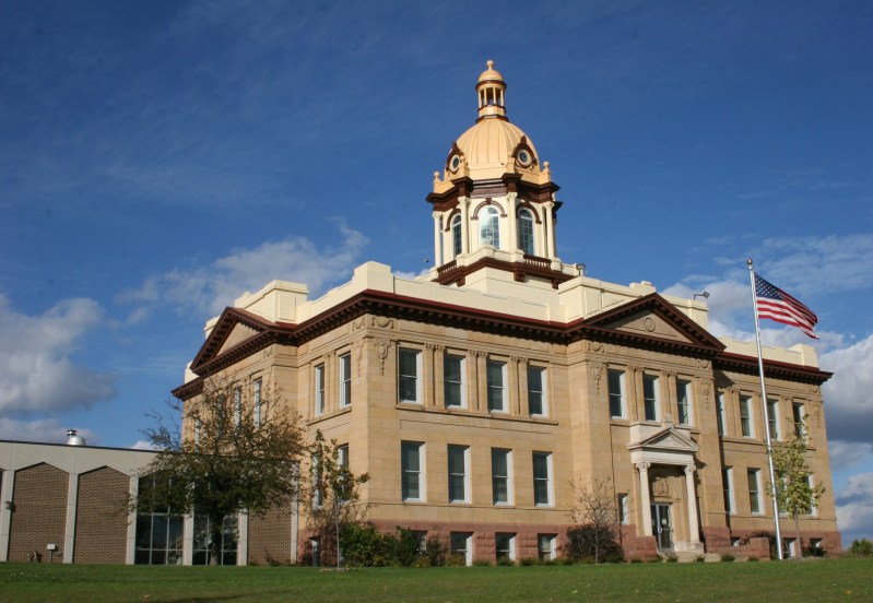 The stately Pierce County Courthouse in Ellsworth, Wisconsin.