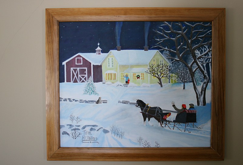 My father-in-law painted this holiday scene, which is why I treasure it. Plus, I really like the painting.