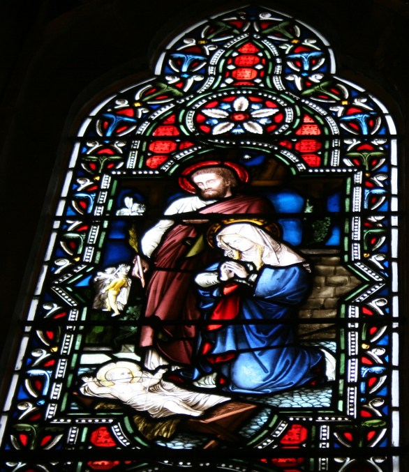 A stained glass window in the Chapel of the Good Shepherd, Shattuck-St. Mary's School, Faribault, Minnesota.