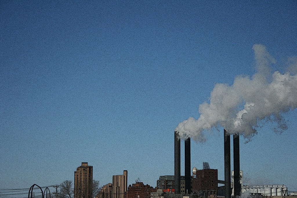 Steam hangs heavy in the air during cold spells.