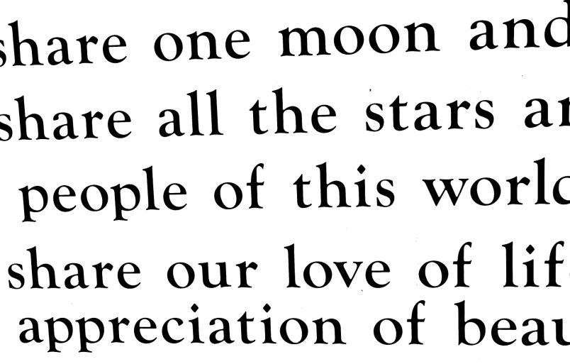 A snippet from a sign at the International Peace Garden, Nerstrand Elementary School, Minnesota.