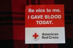 Blood donation sticker