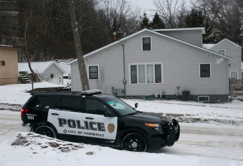 A Faribault police officer arrives within minutes.
