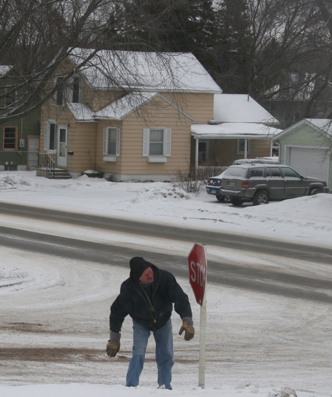 A City of Faribault worker removed the downed stop sign and replaced it with a temporary one shortly after the police left.