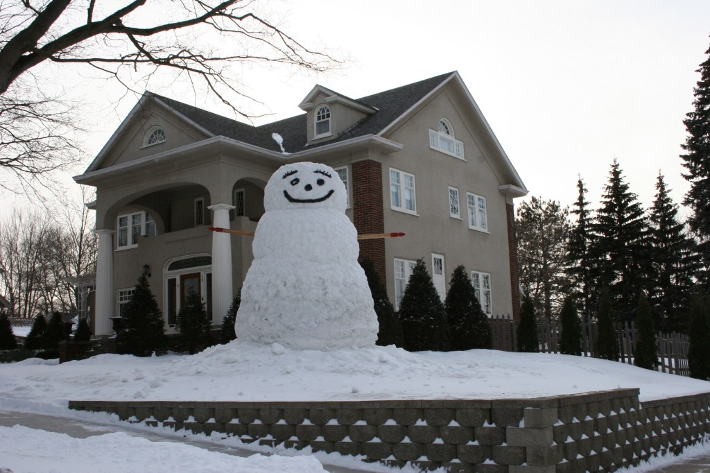 In the Hoisington family's Faribault yard, this snowman is sure to make you smile.