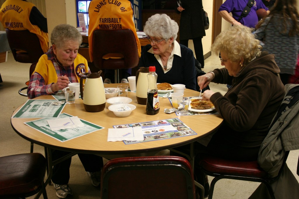 Friends dine together.