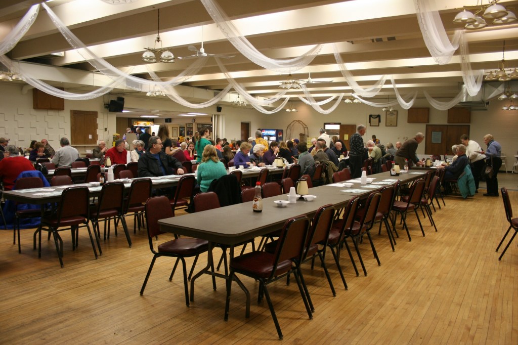 An overview of a section of the spacious dining area.