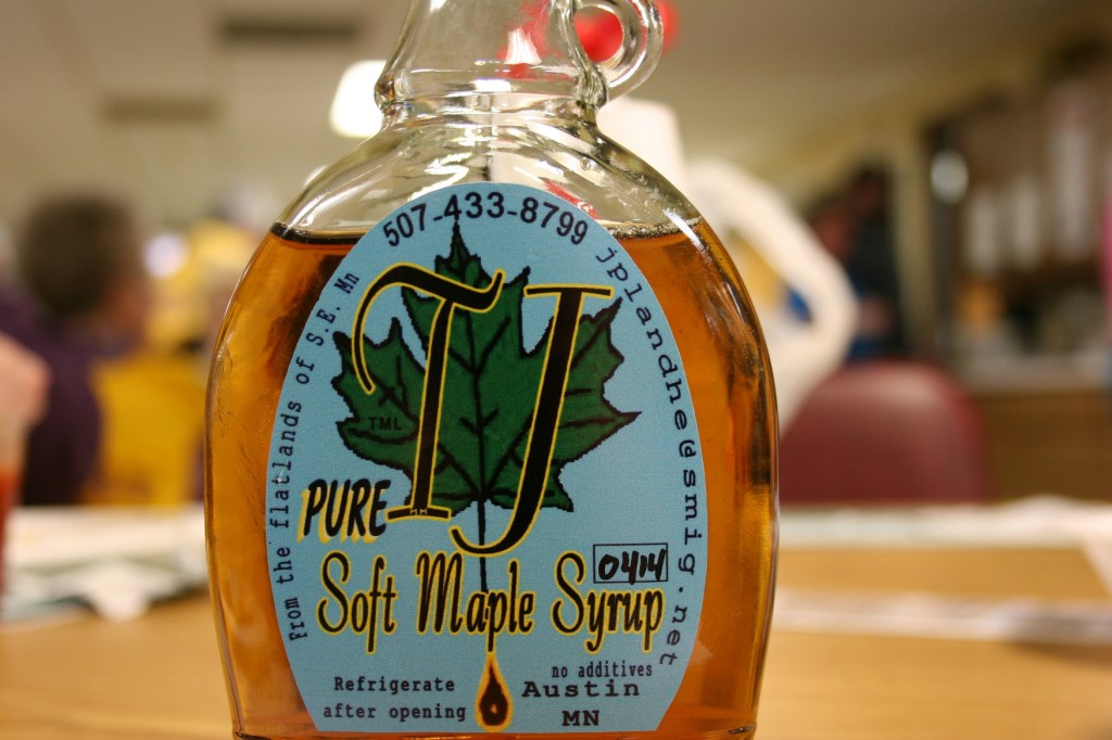 One couple brought their own pure maple syrup to pour onto the Lions Club pancakes.